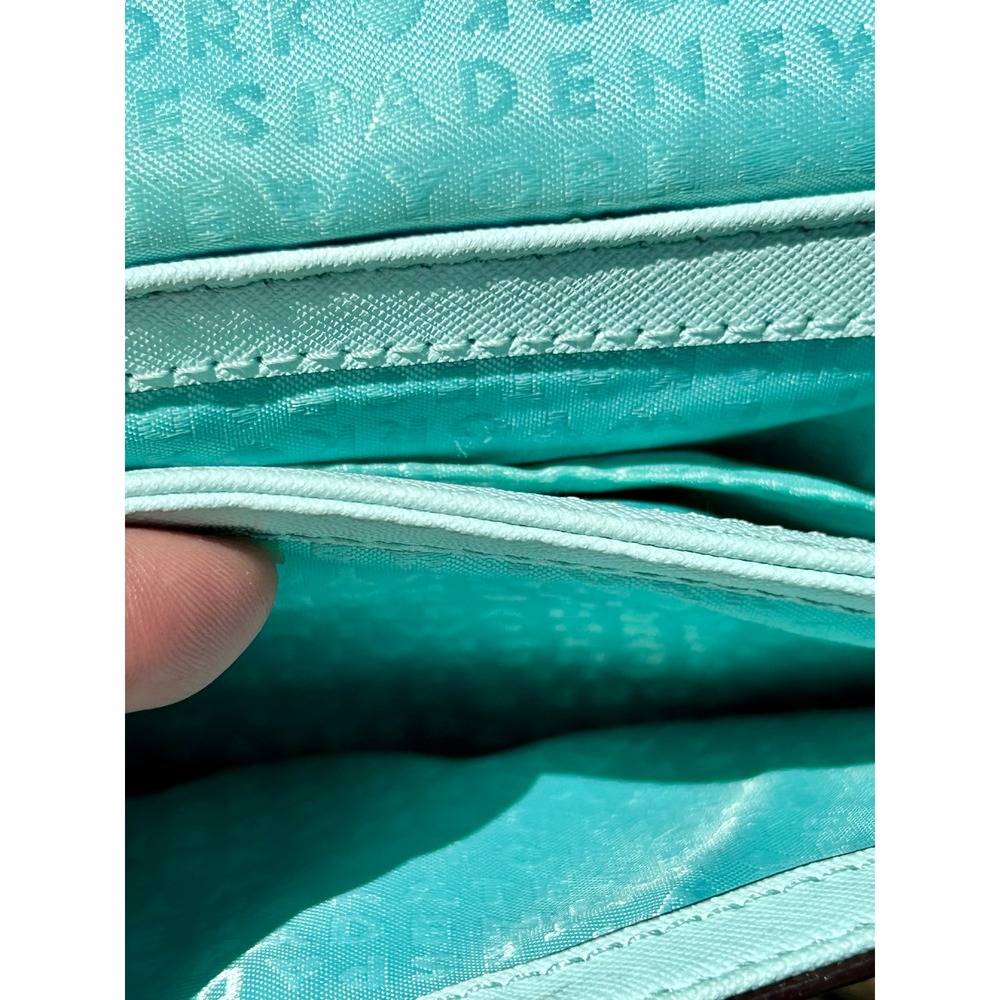 Kate Spade Mint Green Saffiano Leather Crossbody Bag Gold Logo Purse - Picture 9 of 10